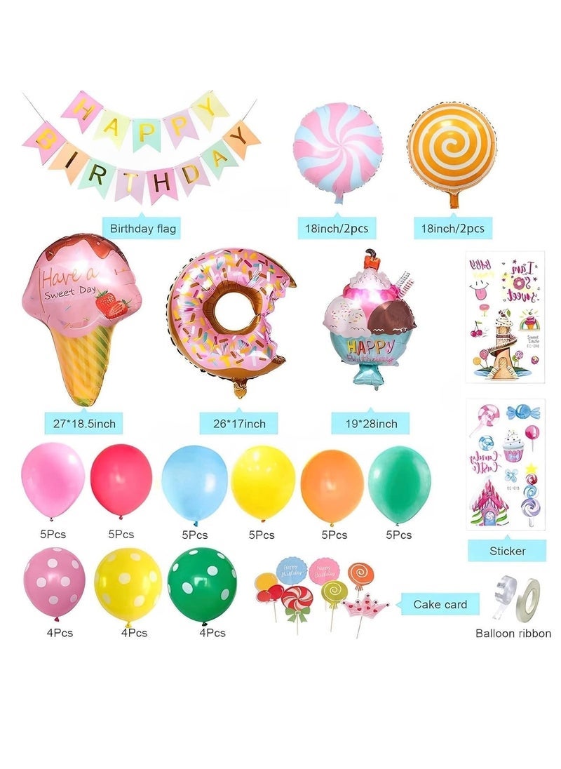 DUNISO Birthday Party Decorations, Party Decorations Balloon Garland Kit, Donut Party Decorations, Candyland Themed Birthday Party Decorations Backdrop, Happy Birthday Banner, For Girls, Boy - Image 2