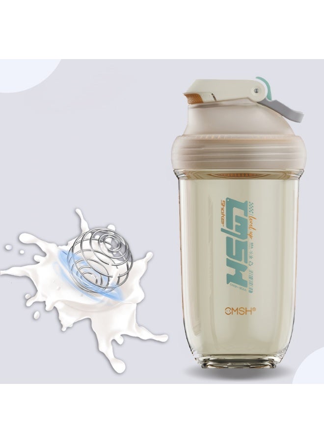  إيسو زجاجة خلط البروتين من إيسو سعة 630 مل / 22 أونصة، زجاجة خلط مانعة للتسرب وخالية من مادة BPA، كوب خلط البروتين مع كرة خلط للتمارين الرياضية في الصالة الرياضية (أصفر) - Image 2