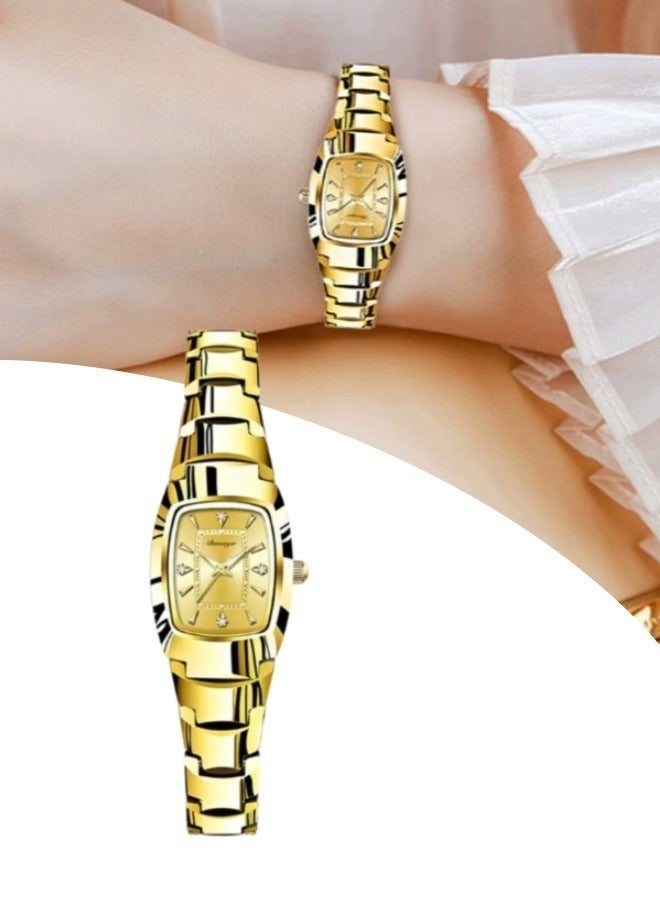 كيلا ساعة كوارتز نسائية مقاومة للماء (ساعات ذهبية، ساعات كوارتز نسائية من الفولاذ المقاوم للصدأ، ساعات أزياء عمل) - Image 1