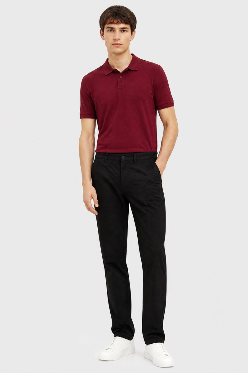 VANS Men Slim Fit Plain Chino Pants, Black - Image 2