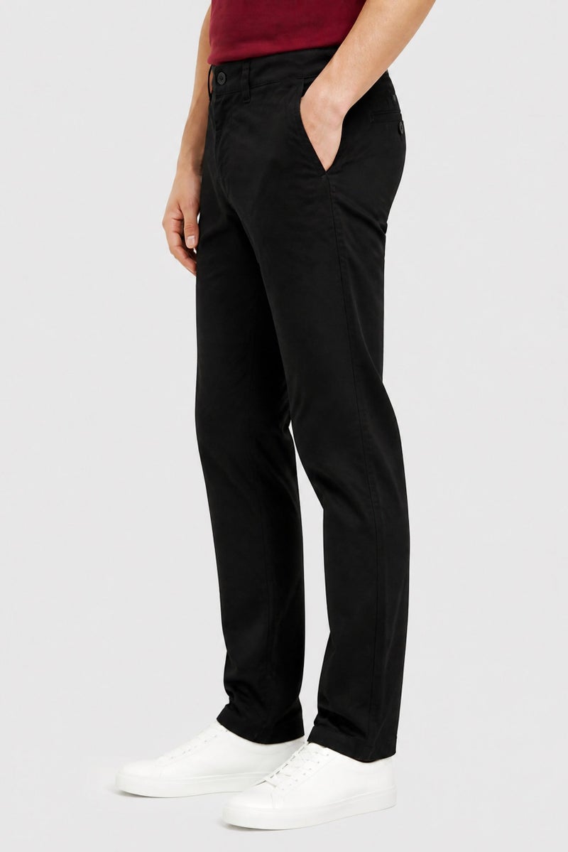 VANS Men Slim Fit Plain Chino Pants, Black - Image 3