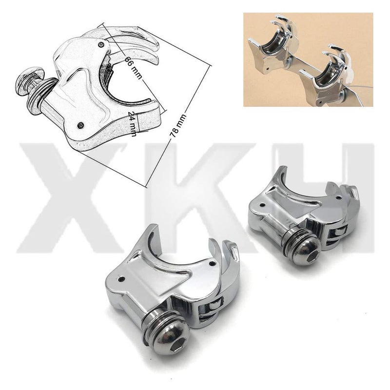 Generic XKH MOTOR 2X Chrome 39mm Forks Quick Release Windshield Clamps Compatible with Harley Dyna Sportster [B07NVWV8D6]  - Image 1