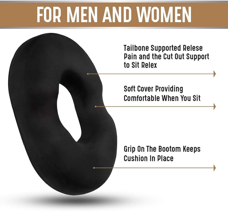 Lexia donut pillow Seat Cushion Orthopedic Design| Tailbone & Coccyx Memory Foam Gel | Pain Relief for Hemorrhoid, Pregnancy Post Natal, Surgery, Sciatica, for Home Car or Office Chairs by - Image 5