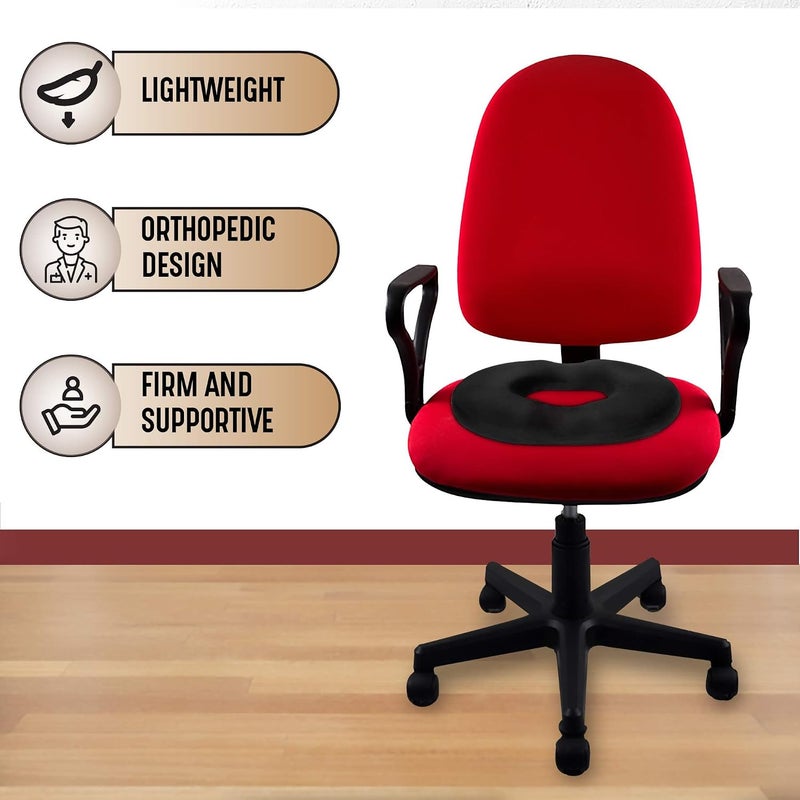 Lexia donut pillow Seat Cushion Orthopedic Design| Tailbone & Coccyx Memory Foam Gel | Pain Relief for Hemorrhoid, Pregnancy Post Natal, Surgery, Sciatica, for Home Car or Office Chairs by - Image 3