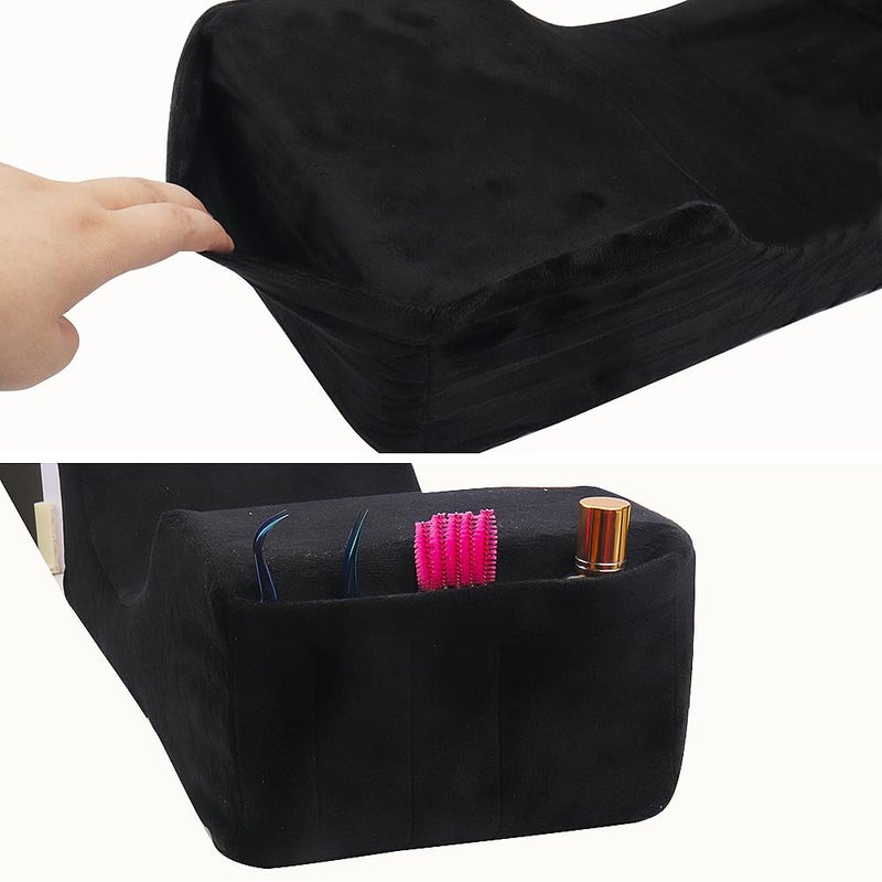 MyAoKuE-UP Beauty Salon Eyelash Extension Velvet Lash Pillow Beauty Salon Memory Foam Neck Pillow for Lash Extension Grafting Make Up Protect Neck - Image 4