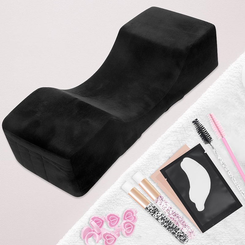 MyAoKuE-UP Beauty Salon Eyelash Extension Velvet Lash Pillow Beauty Salon Memory Foam Neck Pillow for Lash Extension Grafting Make Up Protect Neck - Image 2