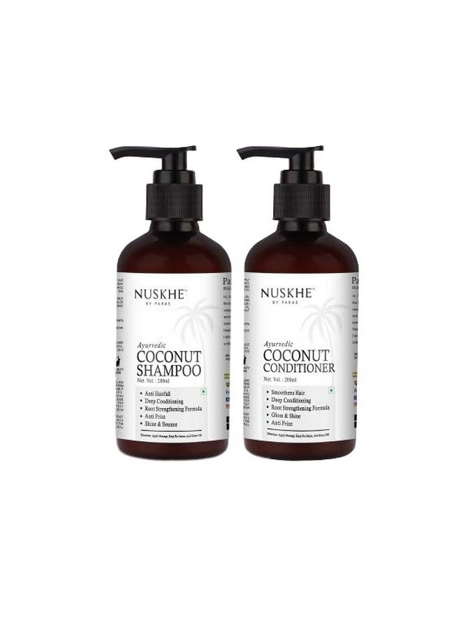 Nuskhe By Paras Nuskhe By Paras Deep Root Conditioning Combo - Coconut Shampoo & Coconut Conditioner With Coconut Oil, Avocada Oil, Hydrolyzed Protein and Keratin 200 ml Each (Coconut Shampoo + Coconut Conditioner) - Image 1