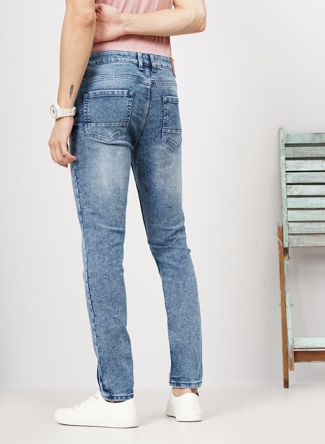 The Indian Garage Co Men Slim Fit Solid Mid-Rise Stretchable Jeans  - Image 2
