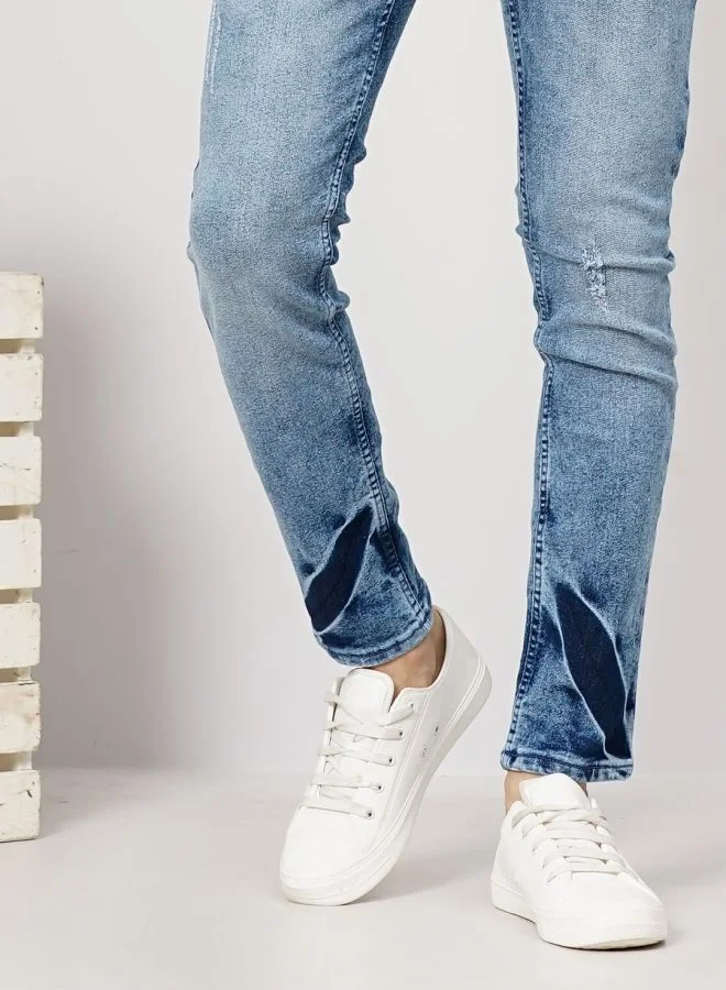 The Indian Garage Co Men Slim Fit Solid Mid-Rise Stretchable Jeans