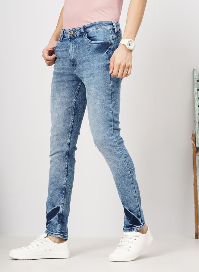 The Indian Garage Co Men Slim Fit Solid Mid-Rise Stretchable Jeans  - Image 3