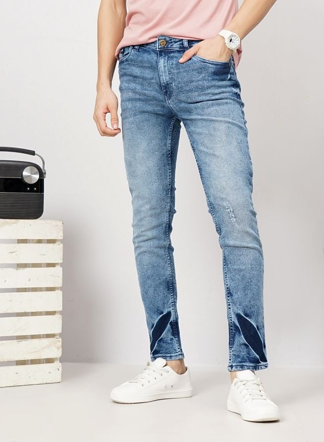 The Indian Garage Co Men Slim Fit Solid Mid-Rise Stretchable Jeans  - Image 1