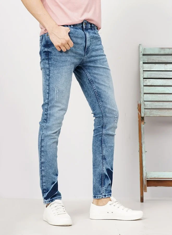 The Indian Garage Co Men Slim Fit Solid Mid-Rise Stretchable Jeans