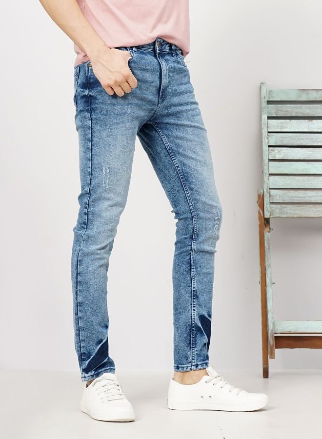 The Indian Garage Co Men Slim Fit Solid Mid-Rise Stretchable Jeans  - Image 4