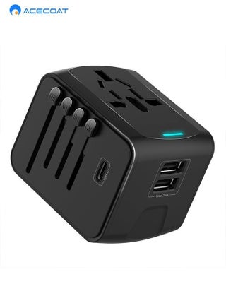 محول السفر العالمي، محول قابس السفر الدولي مع 1 USB C ومنفذي USB، الكل في واحد محول توصيل عالمي، محول قابس عالمي من المملكة المتحدة إلى أوروبا للاتحاد الأوروبي والولايات المتحدة الأمريكية وأستراليا - pzsku/ZA1C8F0AD16BB4EBDCD27Z/45/_/1724899445/ba0b0d3c-0c9c-4c2e-a1aa-16631dd3b745
