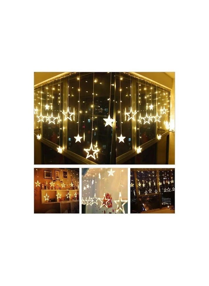 Diwali Lights Decorations for Home, 12 Hanging Stars with 8 Flashing Modes Battery Box Powered and USB, Diwali Lights and Stars for Diwali Wedding Party Bedroom Home Decor Tiokkss Warm White - Image 1