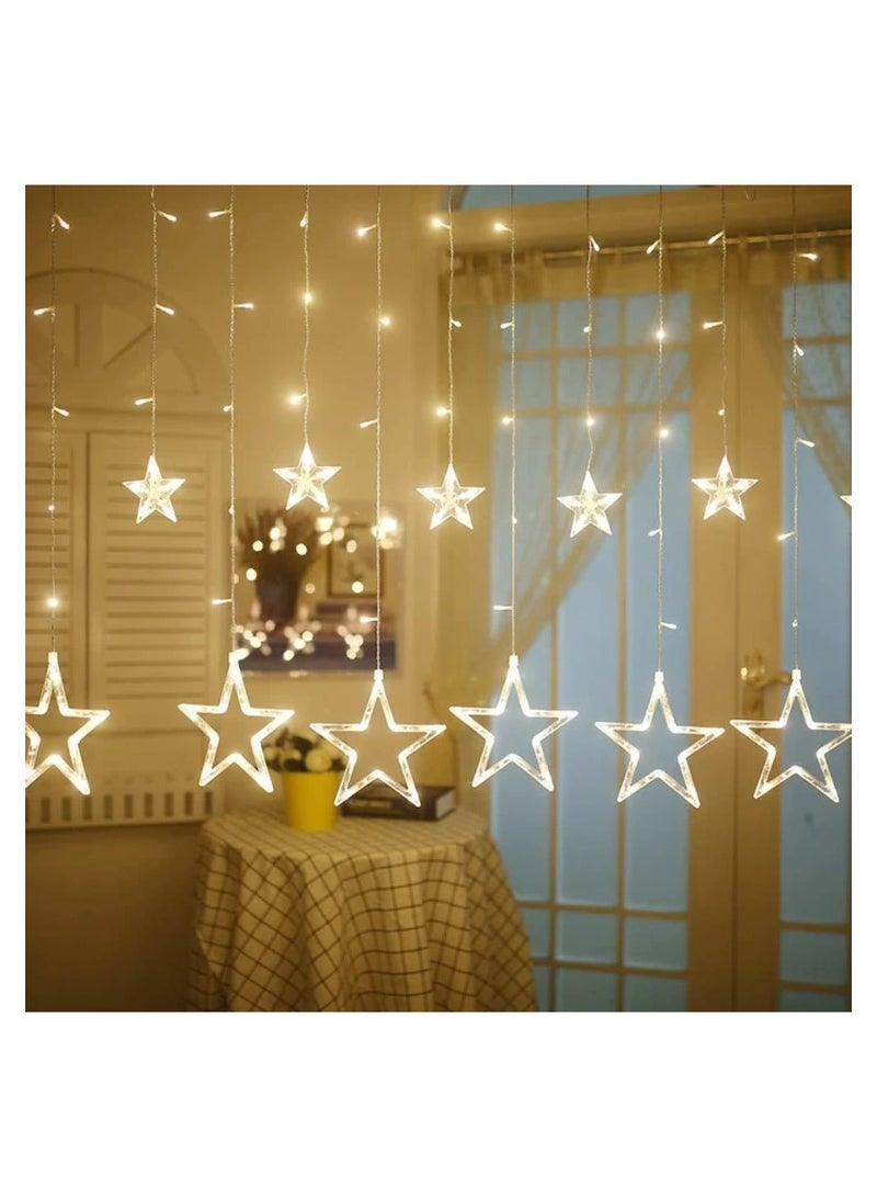 Diwali Lights Decorations for Home, 12 Hanging Stars with 8 Flashing Modes Battery Box Powered and USB, Diwali Lights and Stars for Diwali Wedding Party Bedroom Home Decor Tiokkss Warm White - Image 2