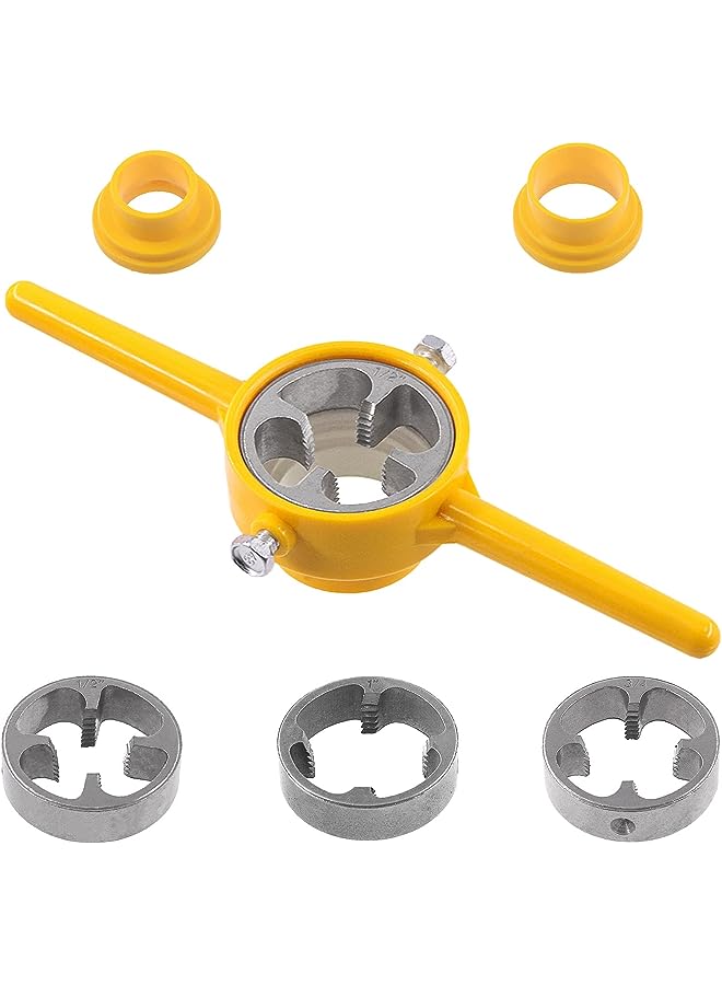 PROMASS 6Pcs PVC Thread Maker Tool, NPT Die Set with 3 Dies 1/2", 3/4", 1", Pipe Threader Plumbing Tool, PVC Tools Thread Maker Hand Tool for Home  - Image 1