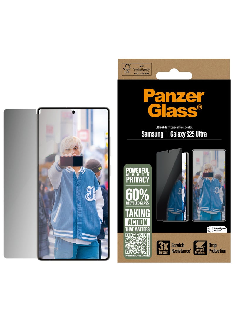 PanzerGlass Screen Protector Ultra Wide Fit Samsung Galaxy S25 Ultra - Privacy - Image 2