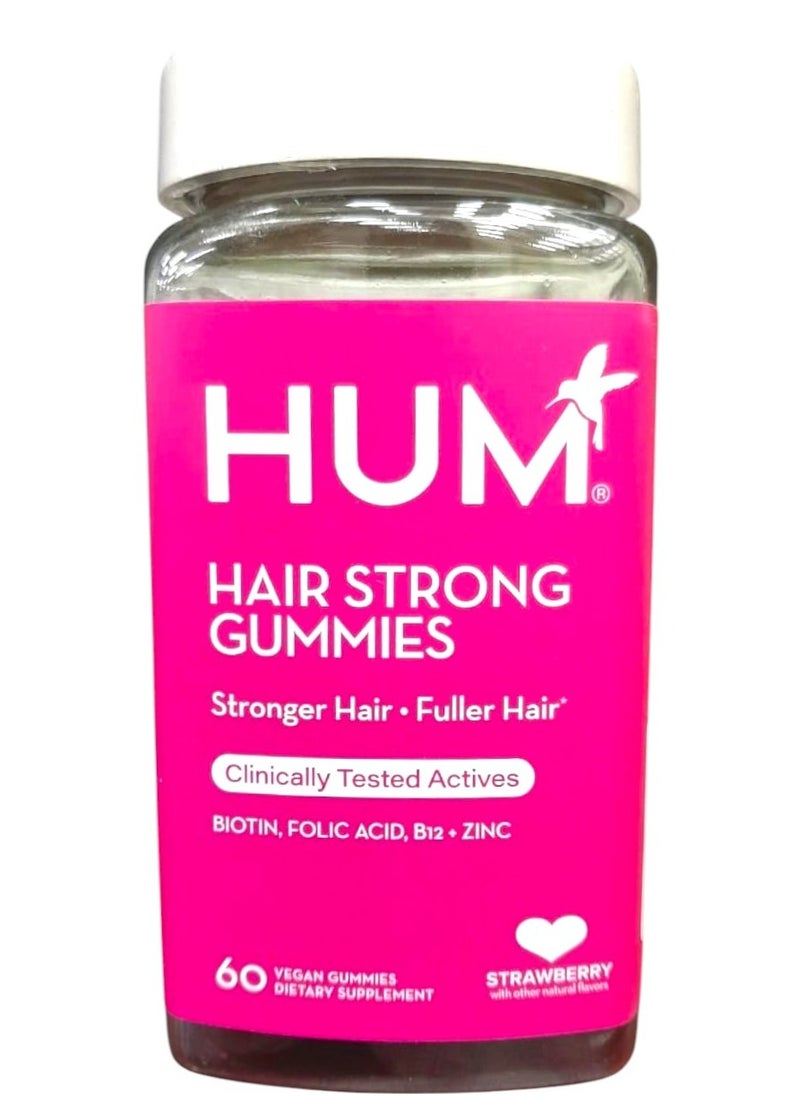 HUM - Hair Strong, Stronger Hair, Fuller Hair 60 Vegan Gummies - Image 1