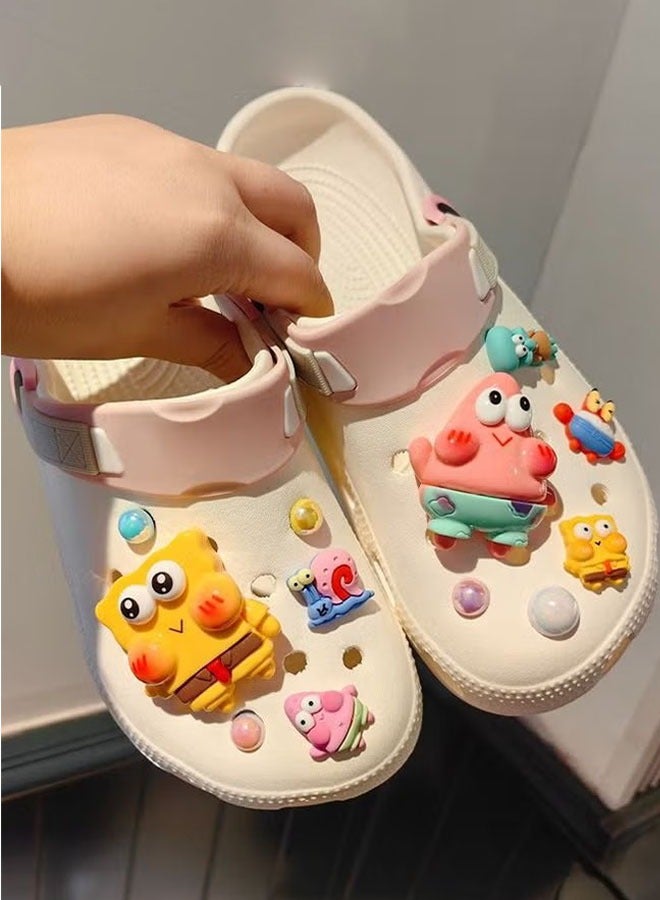 سبونج بوب سكوير بانتس 12 قطعة من الرسوم المتحركة ثلاثية الأبعاد لأحذية كروكس، مجموعة إكسسوارات أحذية لطيفة، ديكورات أحذية متطابقة يمكنك صنعها بنفسك، حلي كروكس الرائعة والملونة، ديكورات أحذية سبونج بوب (الأحذية غير متضمنة) - Image 5