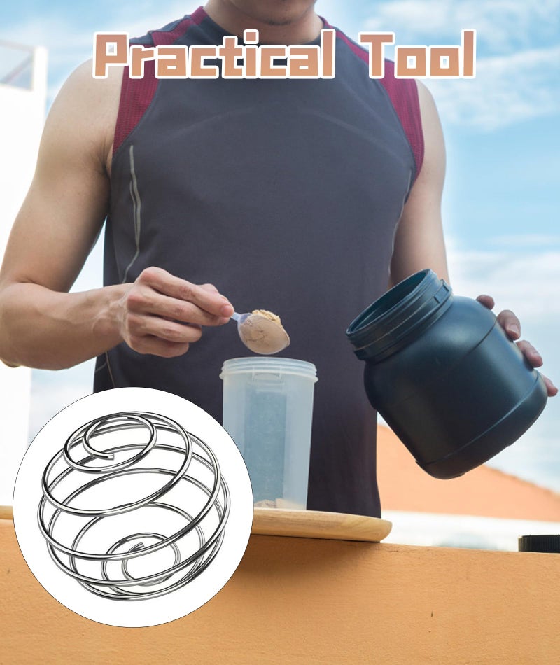 INIMAGINE IN-IMAGINE 3 Pcs Protein Shaker Bottle Mixer Ball Set, Spring Balls for Efficient Mixing - Fits Most Shaker Bottles, Gym Bottles Steel Containers (5.5 * 4.5cm) - Image 4