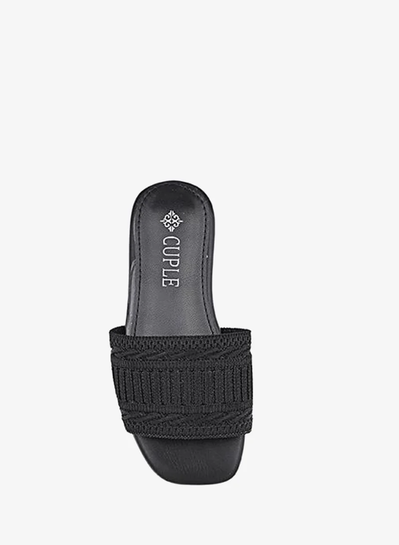 Cuple Black Girls Flat Slides for Women | Best Price UAE