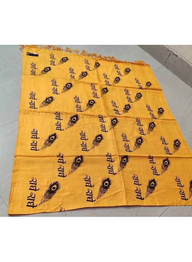 SAMAST Cotton Radhe Radhe Printed Stole (Scarf) for Men and Women (1 Unit Orange Stole), For Unisex - Image 5