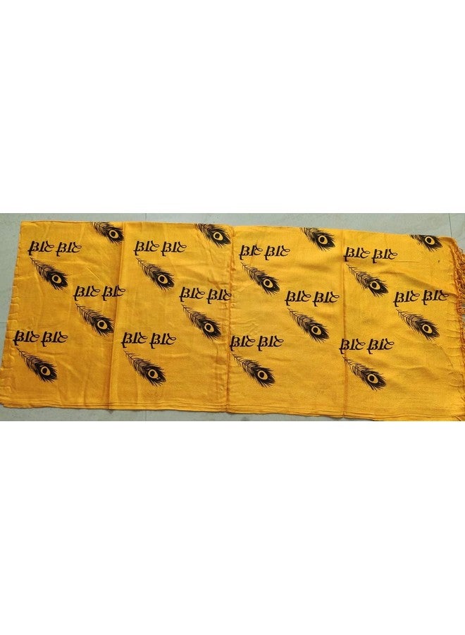 SAMAST Cotton Radhe Radhe Printed Stole (Scarf) for Men and Women (1 Unit Orange Stole), For Unisex - Image 4