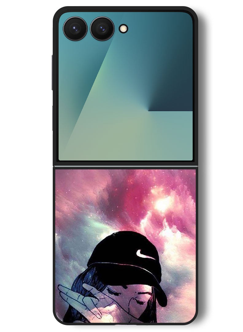 Theodor Case Compatible with Samsung Galaxy Z Flip 7 - 6.9 Inch Protection Shockproof Bumper Cover Girl Sob - Image 1