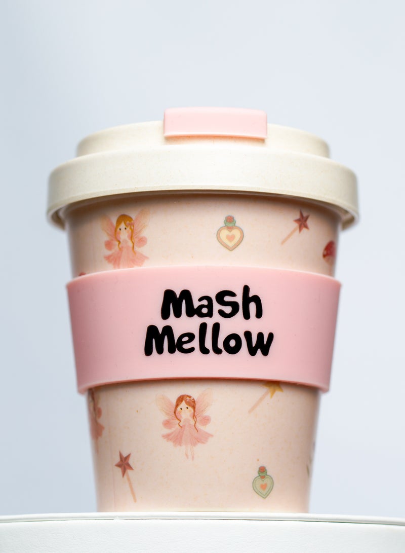 Mash Mellow Bamboo Reusable Kids Cup with Silicon straw (built in stopper)- Mashmellow  – 250ml Eco-Friendly Sippy Cup | BPA-Free, Dishwasher Safe, Toddlers cup(Pixie Dust) - Image 2