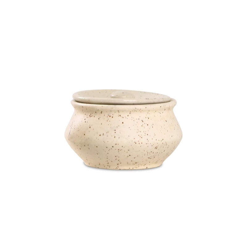 Caffeine Ceramic Stonwear Handmade Cream Matte Dip and Sauce Set of 6 - Image 3