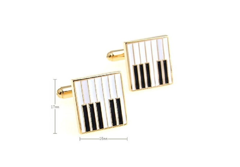 MRCUFF Piano Keys Music Pair Cufflinks in a Presentation Gift Box & Polishing Cloth - Image 3