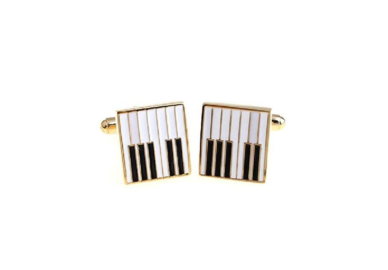 MRCUFF Piano Keys Music Pair Cufflinks in a Presentation Gift Box & Polishing Cloth - Image 2