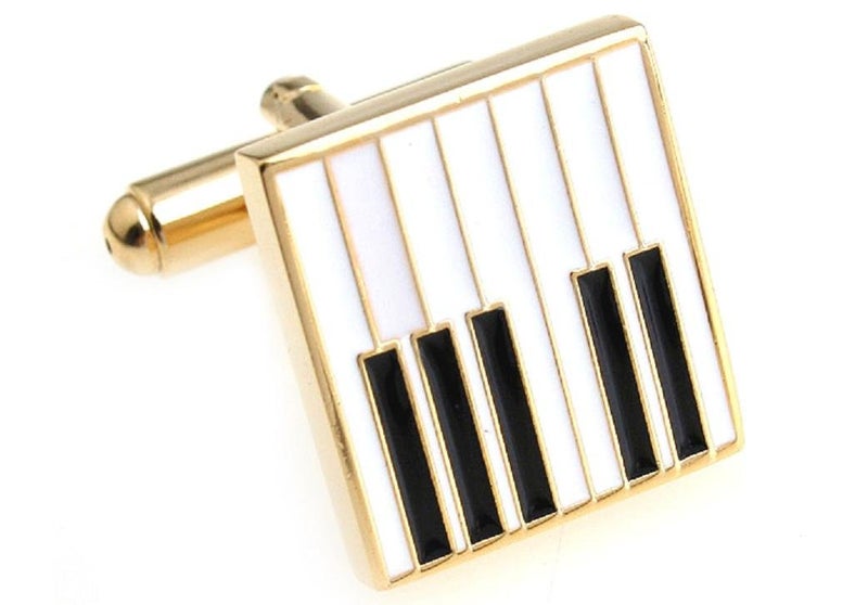MRCUFF Piano Keys Music Pair Cufflinks in a Presentation Gift Box & Polishing Cloth - Image 1