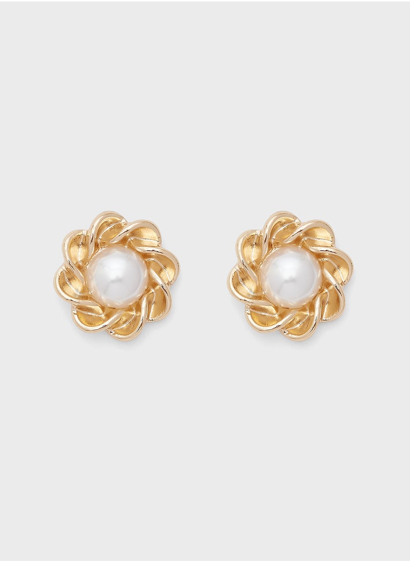 ELLA Pearl Stud Earrings  - Image 1