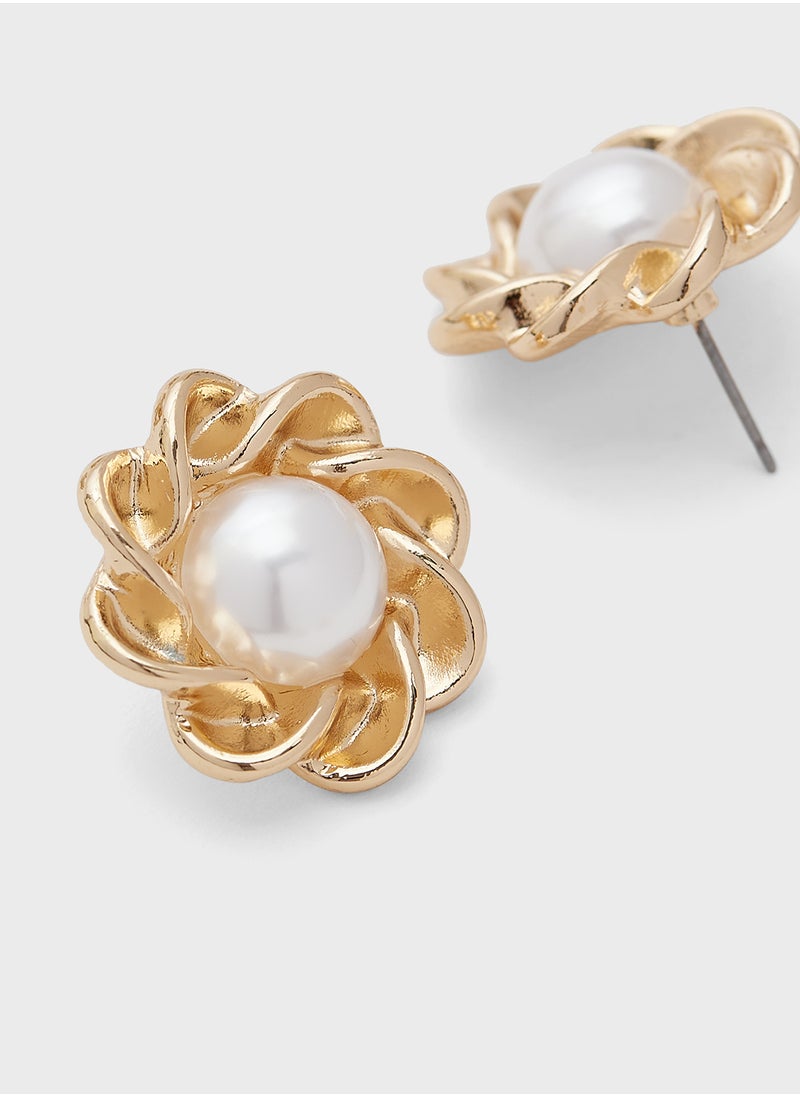 ELLA Pearl Stud Earrings  - Image 2
