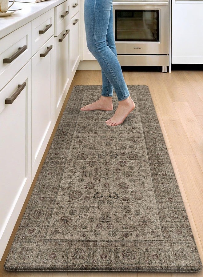 DEXI Kitchen Mats for Floor Cushioned, 23x59 Extra Large Wide Runner Rug Non Slip, Waterproof Soft Comfort Standing Padded Anti Fatigue Decorative, Brown - Image 1
