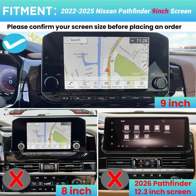 Sinminou Center Console Organizer Dashboard Tray Compatible with 2022-2025 Nissan Pathfinder Accessories, Dashboard Storage Organizer Box Behind Screen Sunglass Tissue Holder(Only Fit 9-inch Screen) - Image 3