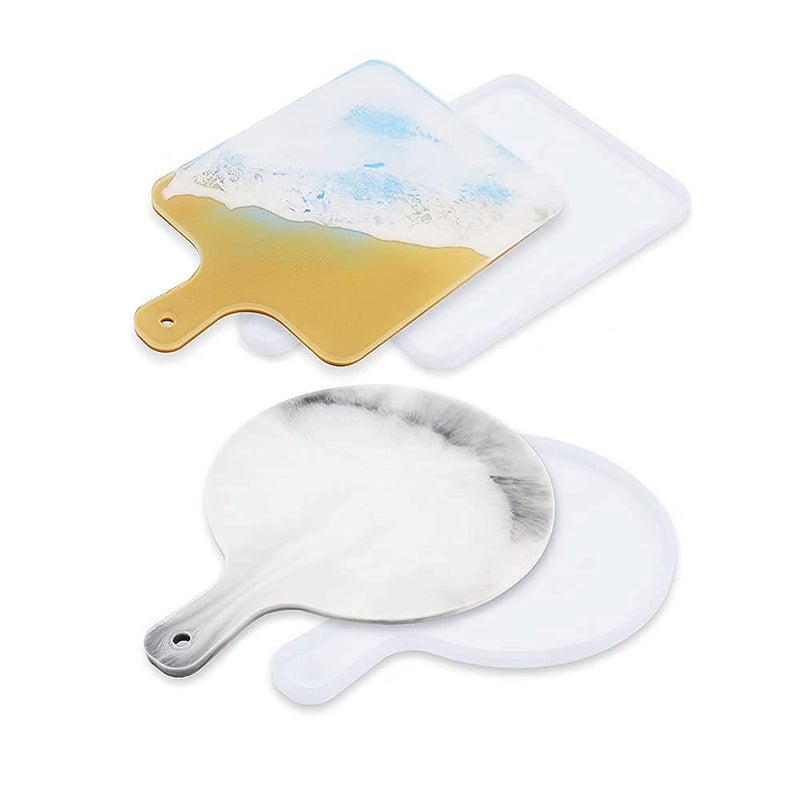 Sunkizzrs Resin Moulds Resin Art Mould Silicone Silicone Mold Resin ArtDIY Coaster Mold Creative Epoxy Mold Multipurpose Resin Craft Mold Silicone Casting Mold Set of 2