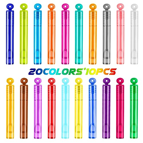 LerBao 200Pcs 20Colors Circle Mini Bubble WandsBulk Bubbles Wandfor Kids Party FavorsBirthdayBeach Outdoor Garden Classroom Bathe Time Valentines Day Easter Stuffer Halloween Christmas - Image 5