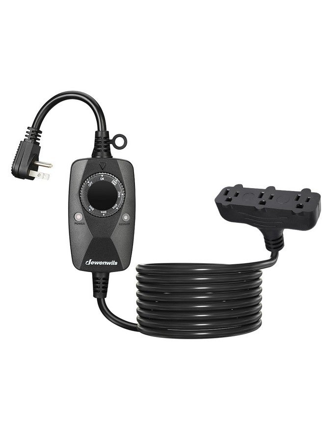 ديوينويلز مؤقت إضاءة خارجي مقاوم للعوامل الجوية من DEWENWILS مع سلك تمديد بطول 12 قدمًا، ومفتاح مؤقت للخلايا الضوئية مع 3 منافذ مؤرضة لديكورات العطلات، وإضاءة المناظر الطبيعية، وأضواء خيطية، ومعتمد من UL - Image 1