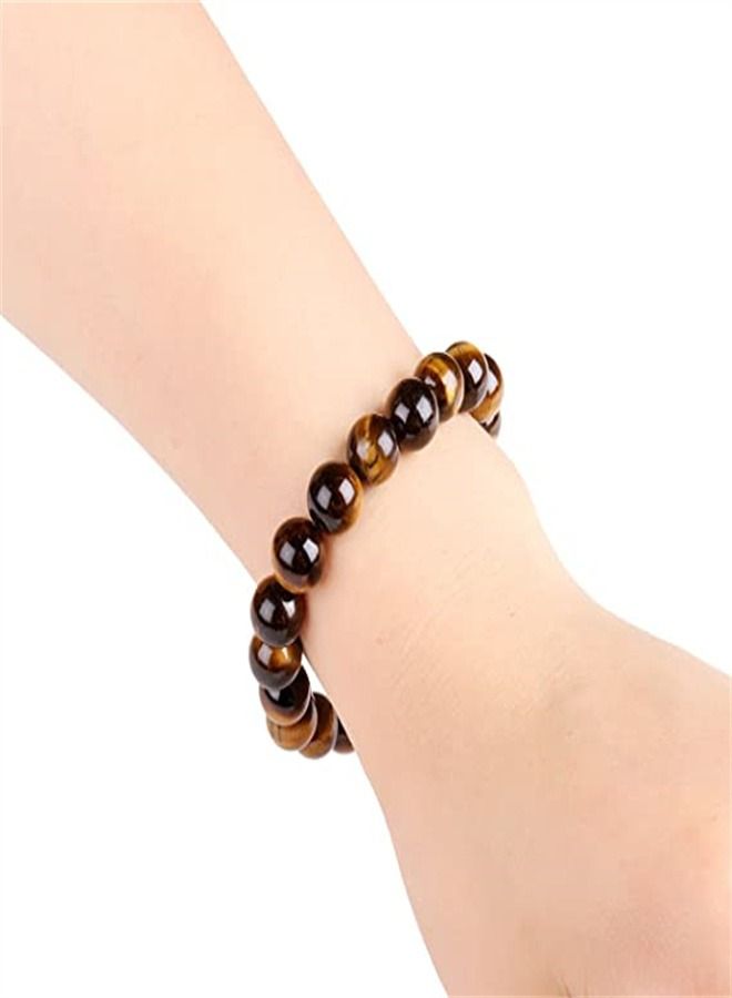 Tiger Eye Buddha Bracelets Bangles Elastic Rope Chain Natural Stone For Women Men