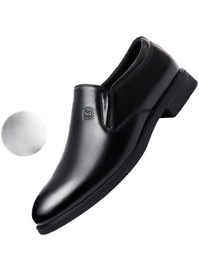 LAORENTOU Leather Shoes For Men, Business Formal Shoes, Korean Style Casual Shoes, Top-Grain Leather, Soft Sole, Breathable Casual Shoes, 110210 Black, Size 39 - Image 2