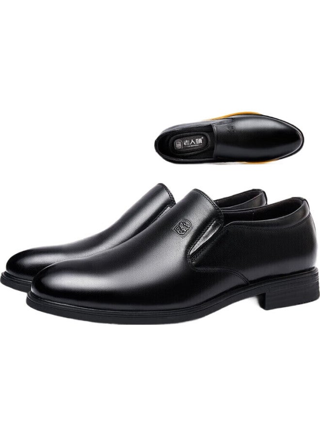 LAORENTOU Leather Shoes For Men, Business Formal Shoes, Korean Style Casual Shoes, Top-Grain Leather, Soft Sole, Breathable Casual Shoes, 110210 Black, Size 39 - Image 3