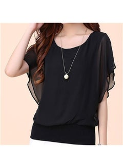 Spring And Summer New Large Size Women's Clothing Chubby Girl Summer Short-sleeved Women's T-shirt Loose Slimming Chiffon Shirt Top For Women