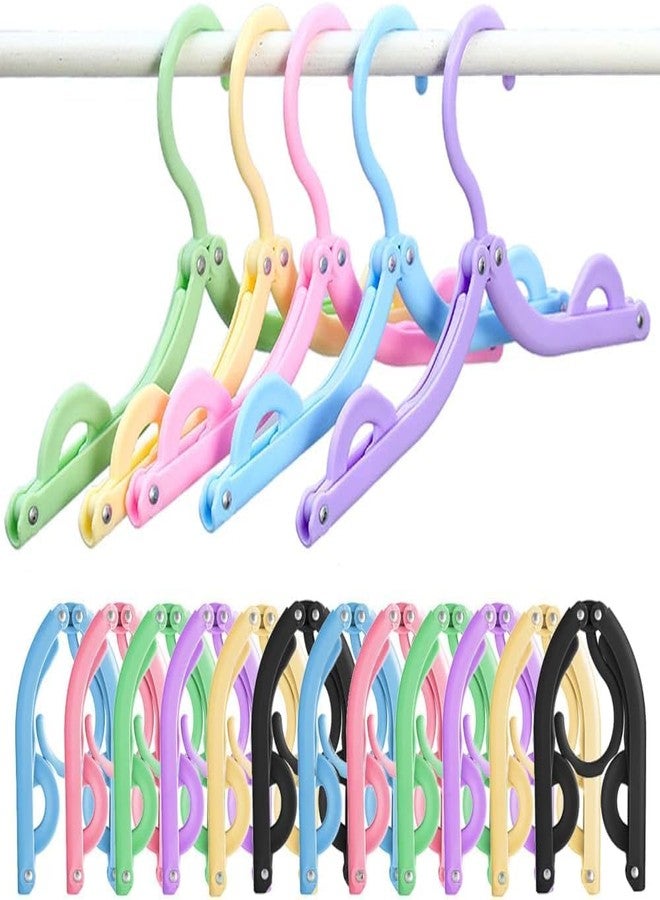 Doville Travel Hangers Portable Foldable Hanger Organizer,Plastic Travel Accessories Essentials Clothes Hanging Rack for Traveling Camping Flying RV Cruises Suitcase,Multi Color (Pack-of-6) - Image 1