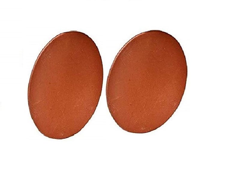 CRAFT PARK Mitti Cool Desi Terracotta Tawa Pack of 2 Brown 9 Inches Diameter - Image 4