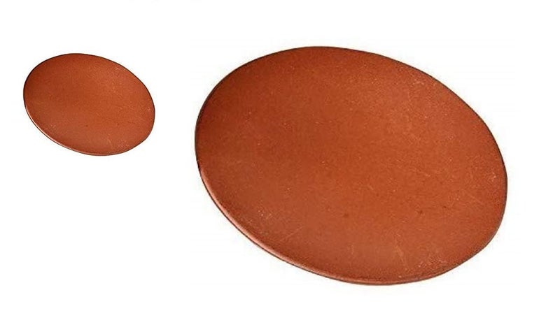 CRAFT PARK Mitti Cool Desi Terracotta Tawa Pack of 2 Brown 9 Inches Diameter - Image 1