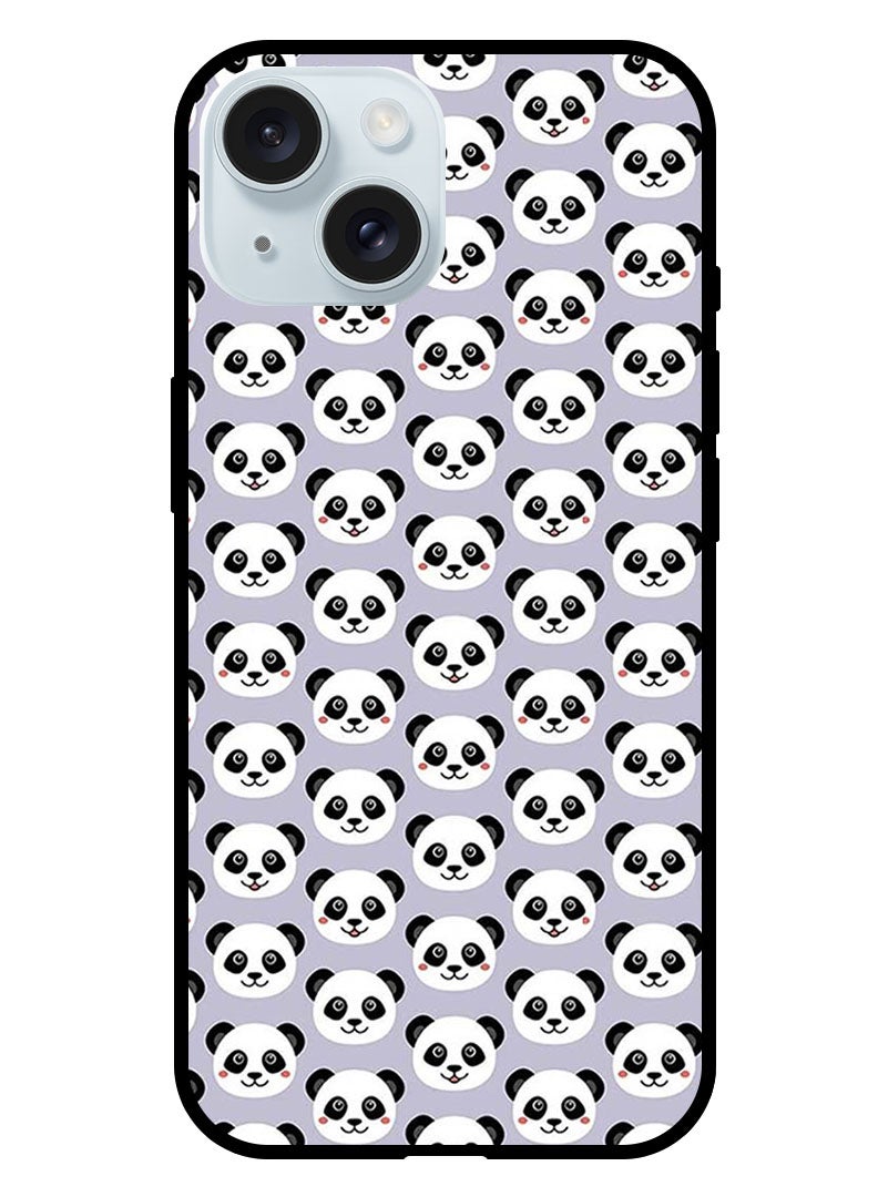 Theodor Protective Case Anti Scratch Shock Proof Bumper Cover For iPhone 15 Plus Panda On Purple - Image 1