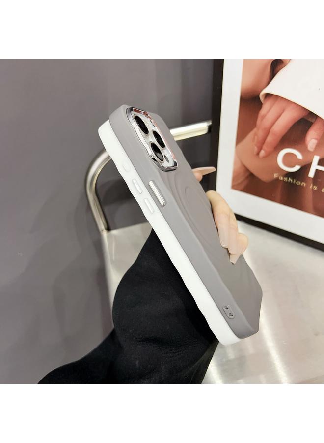 S-TOP Case For iPhone 11 Pro Max Wave MagSafe Silver Lens Frame TPU Phone Case - Image 5